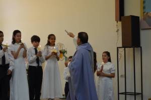 catholic service with children