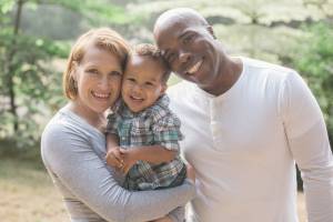 happy famly protected from the flu