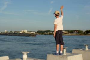 boy waving good bye