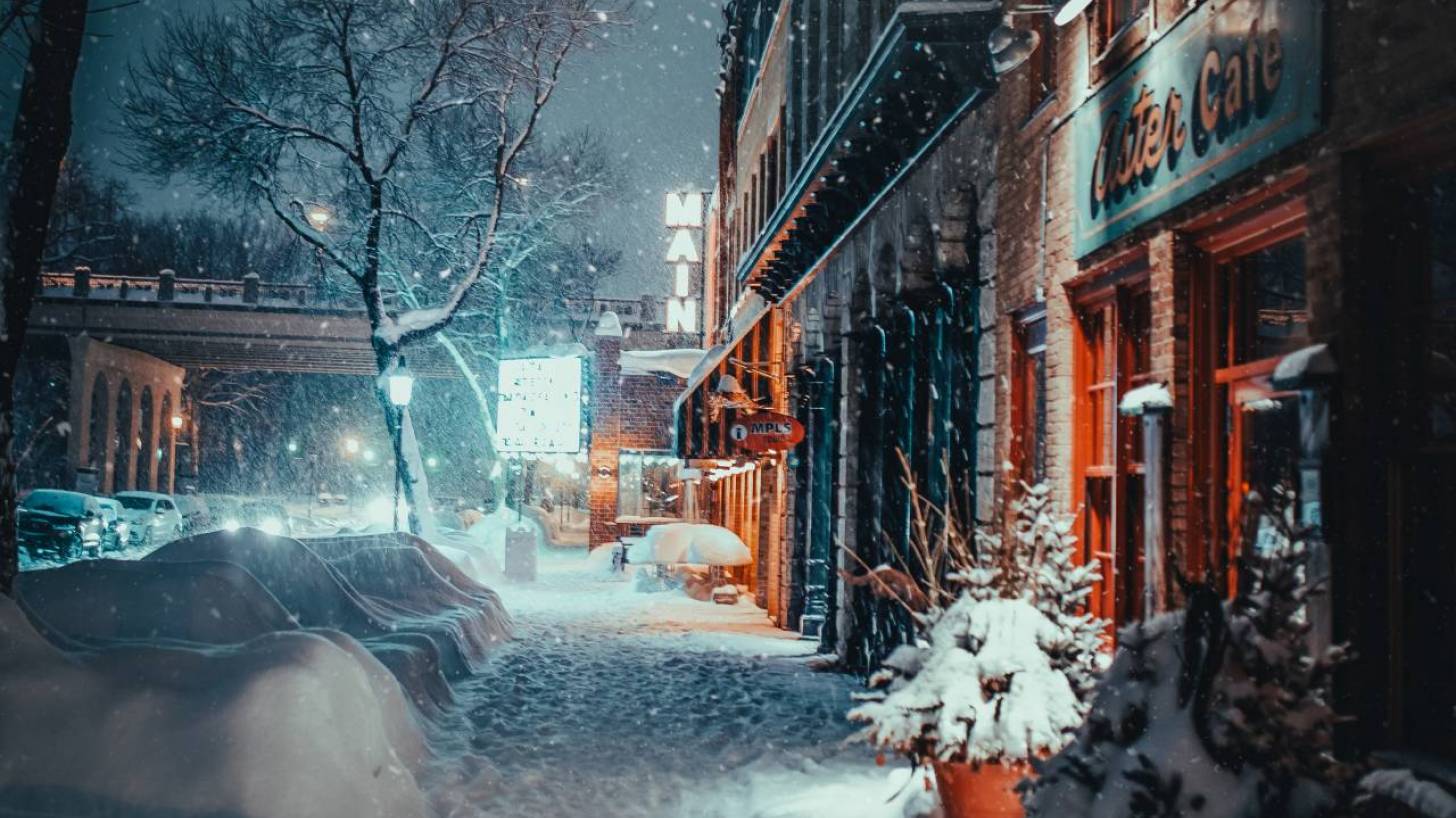 winter scene in michigan