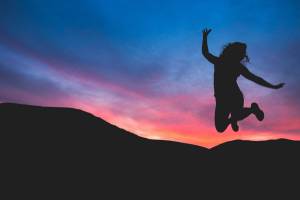 person jumping for joy
