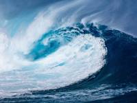 tsunami wave in ocean