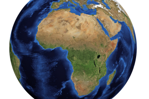 world globe showing africa